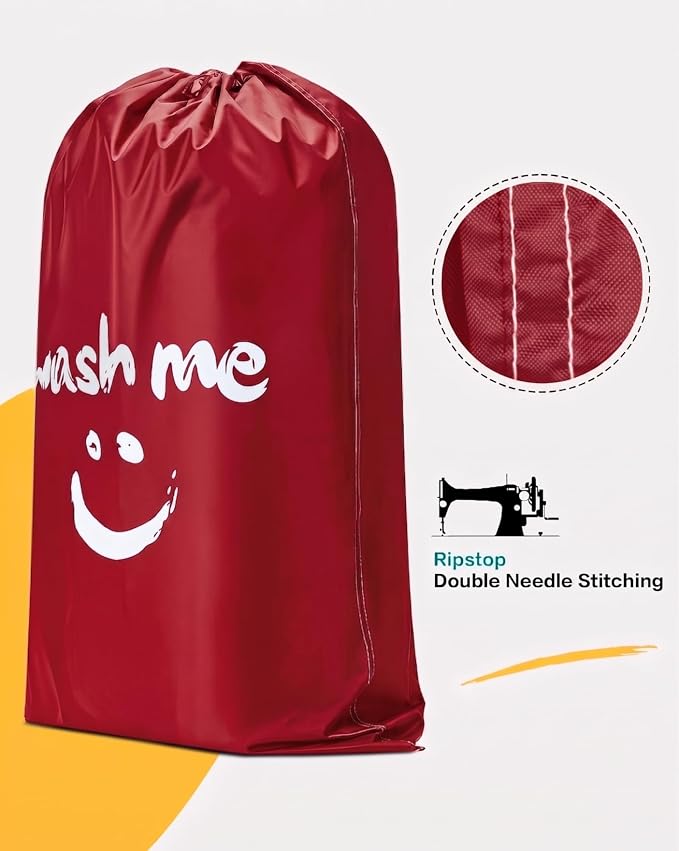 HOMEST 2 Pack XL Wash Me Travel Laundry Bag, Dirty Clothes Organizer, Large - Image 3