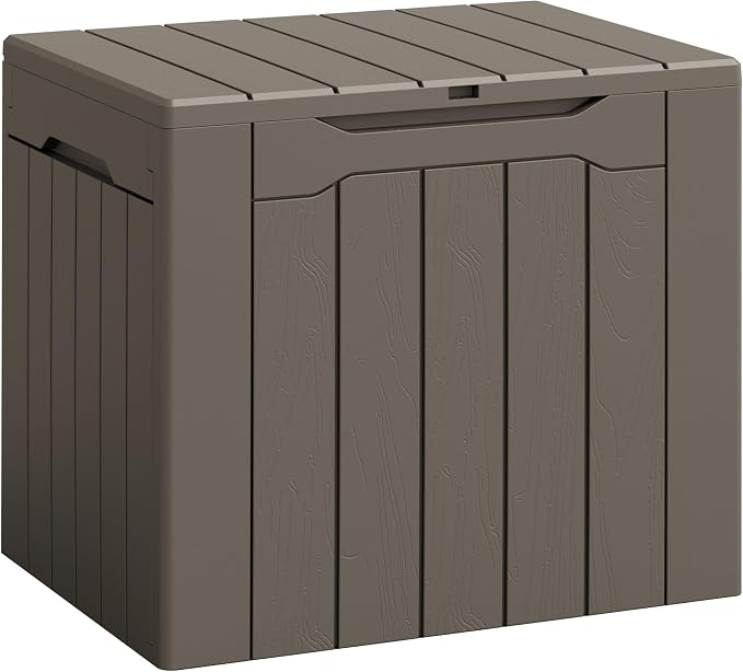 Flamaker Deck Box 30 Gallon, Waterproof Resin Small Storage Box by Flamaker