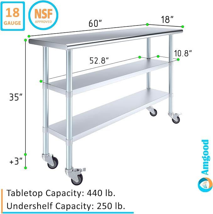 AmGood Stainless Steel Work Table - Image 3