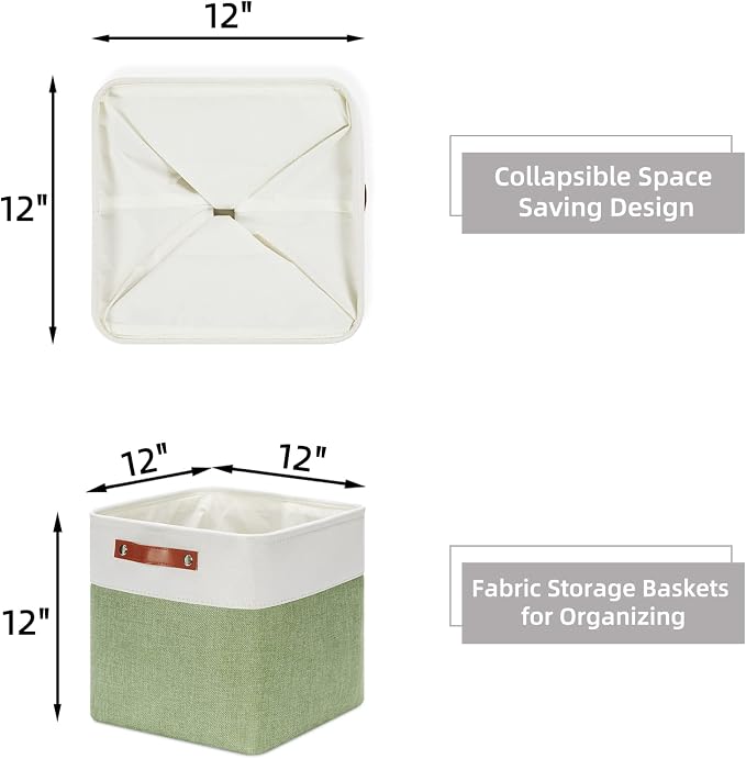 HNZIGE Fabric Storage Cubes Set of 4, 12 x 12 Decorative Bins - Image 5