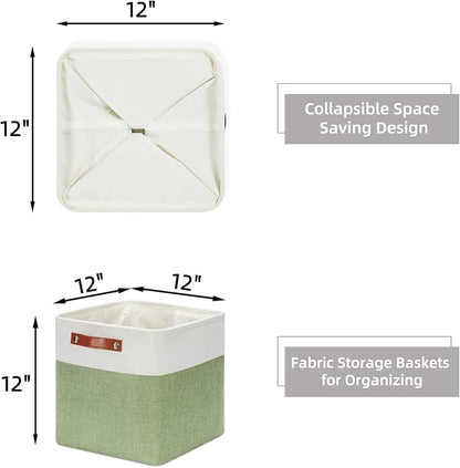 HNZIGE Fabric Storage Cubes Set of 4, 12 x 12 Decorative Bins - Image 5