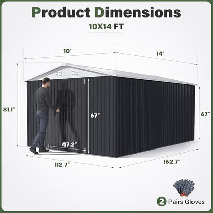 Polar Aurora 10x14 Outdoor Storage Shed, Garden Shed - Image 2
