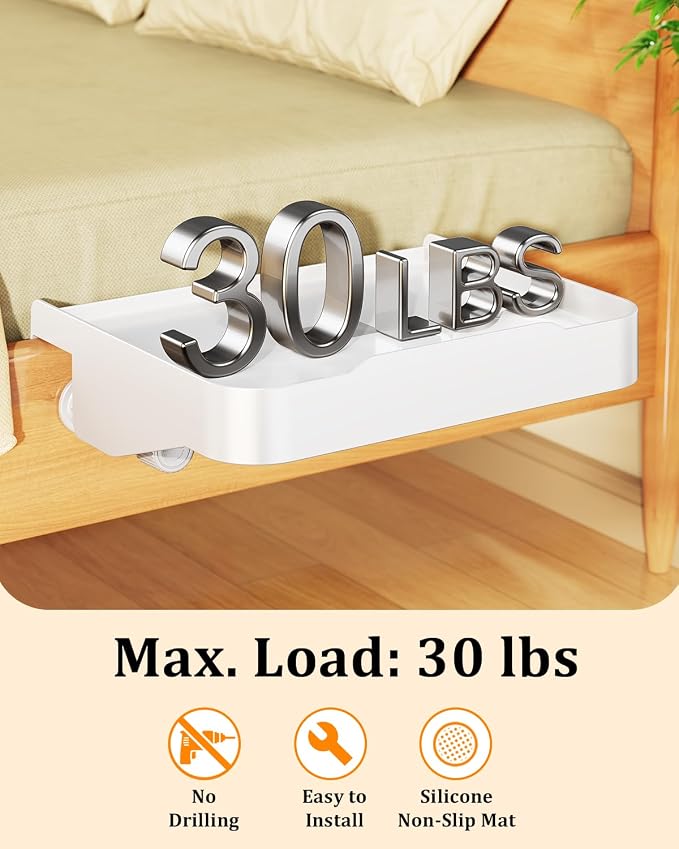 Bedside Caddy with Cup Holder, Bedside Shelf - Image 7