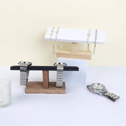 Bracelet Display Tower Jewelry Holder Organizer Rack Wooden Base Watch Display - Image 7