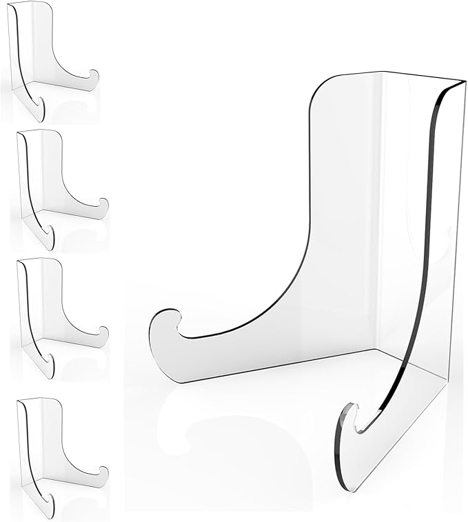 Boloyo Flat Back Acrylic Plate Display Stand, 3 Inch 5PC Clear Acrylic Display by BoloyoAcrylicDisplayEasel