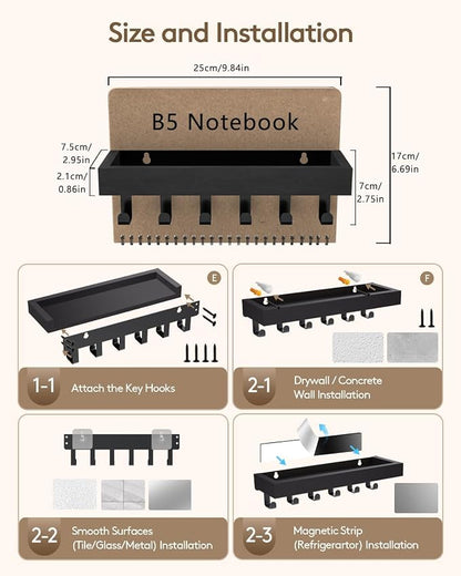 Key Holder Wall Mount Adhesive Magnetic - Image 3
