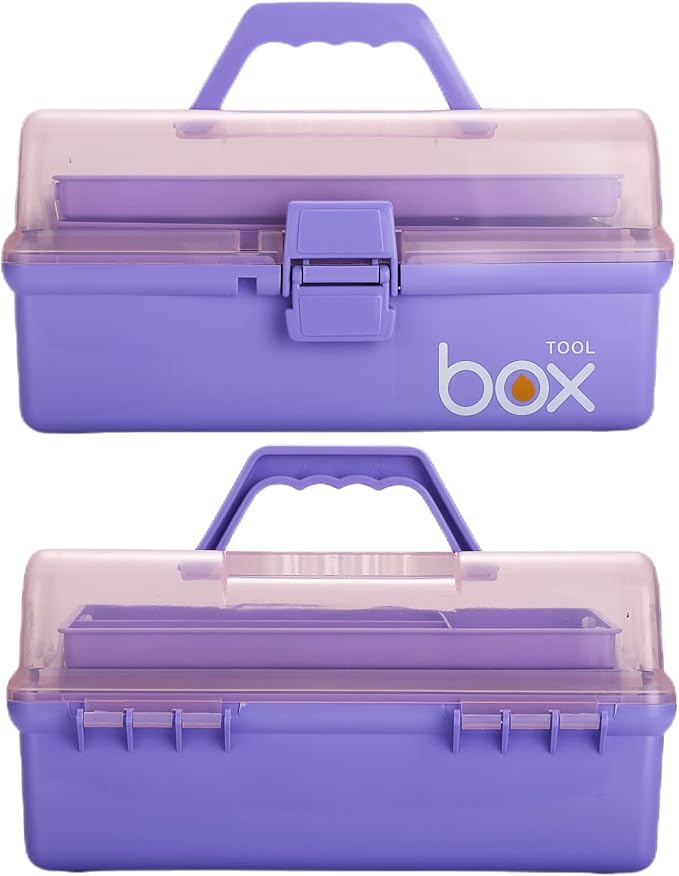 2PCS 12'' Three-Layer Clear Plastic Storage Box/Tool Box - Image 7