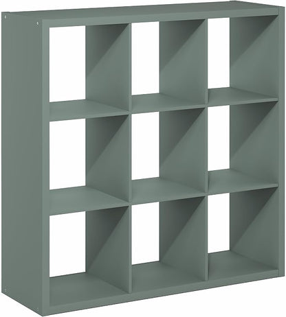 Furinno Cubicle 9-Cube Book Shelf, Extra Thick Frame Bookshelf, Sage Green | - Image 7
