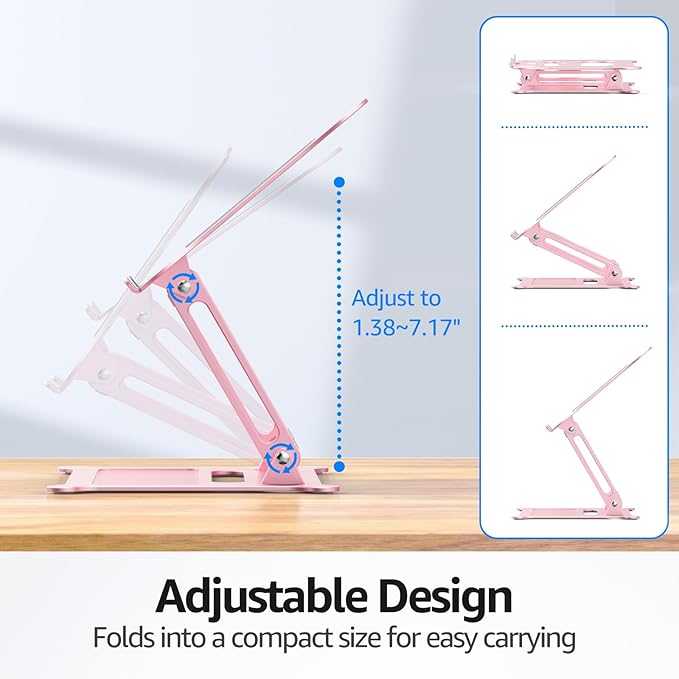 Urmust Laptop Stand for Desk Aluminum Computer Stand Riser Holder for Laptop - Image 4