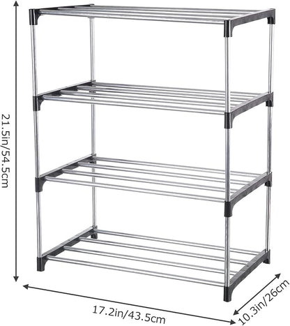 Small Shoe Rack, Narrow Stackable Shoe Shelf Organizer | - Image 3