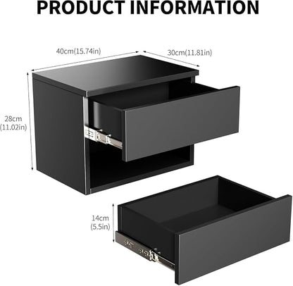 Floating Nightstand, Modern Wall Mounted Bedside Table - Image 2