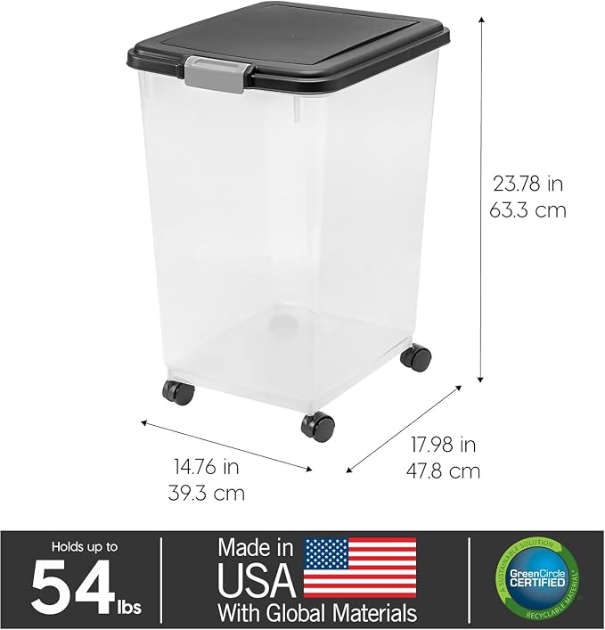 IRIS USA Airtight Dog Food Storage Container, Attachable Wheels, - Image 3