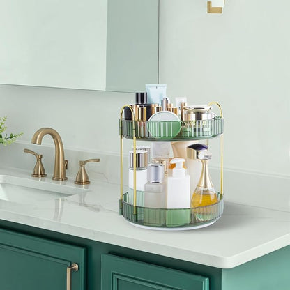 360 Rotating Makeup Organizer for Vanity, 2 Tier Perfume Skincare Organizers - Image 7