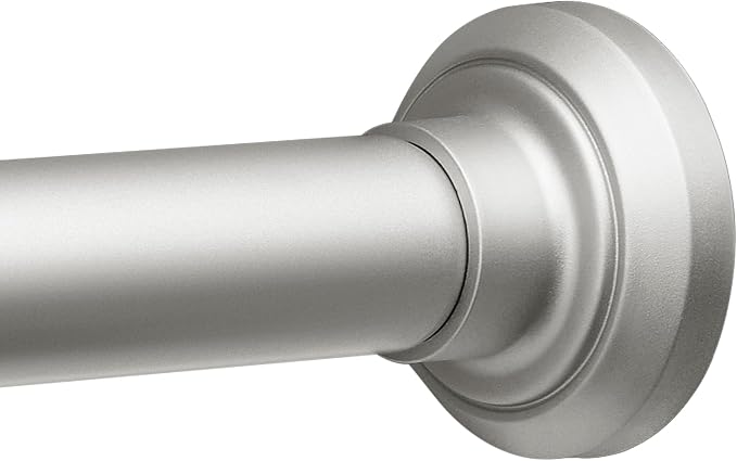 ENJOYBASICS 1" Nickel Shower Curtain Rod, 30-88" Adjustable, Secure Tension | by ENJOYBASICS