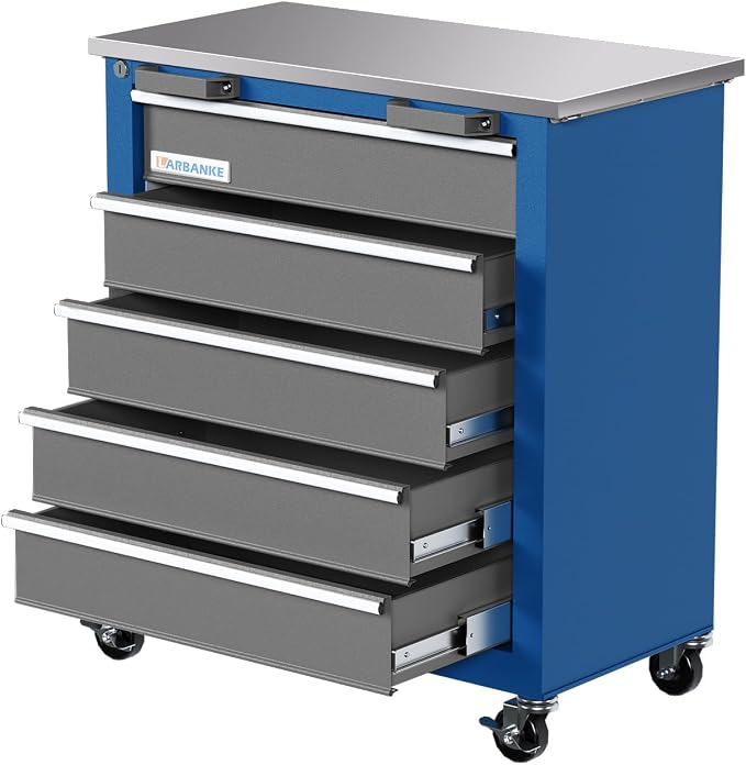LARBANKE 5-Drawer Rolling Tool Chest, Tool Cabinet on Wheels by LARBANKE