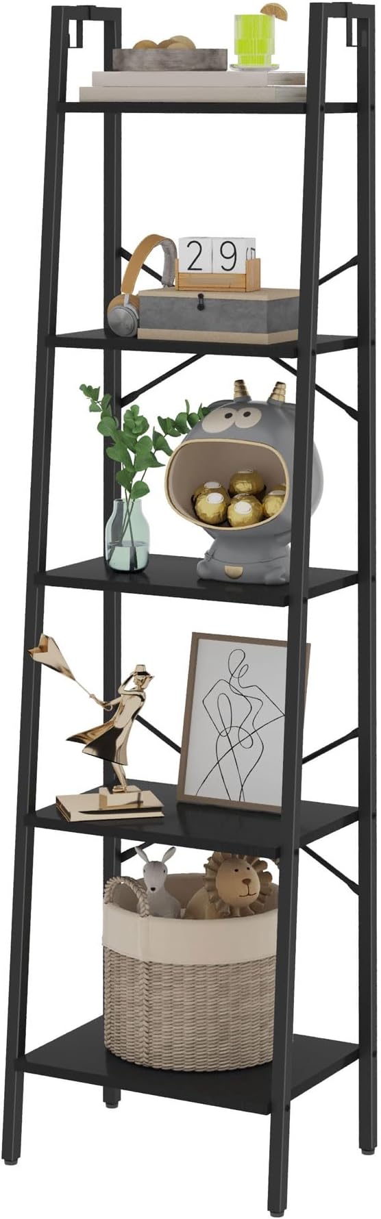 Hzuaneri Ladder Shelf, Freestanding Corner Storage Shelf | Bookcase - Image 7