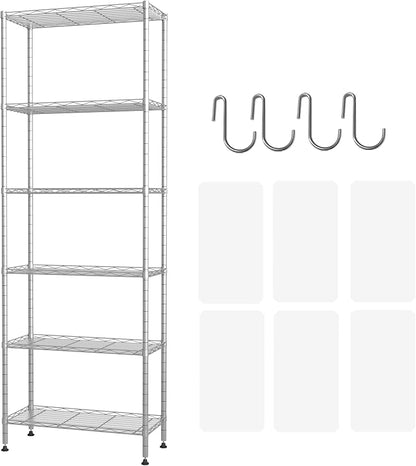 HOMEFORT 6-Shelving Unit, Adjustable Wire Shelving, Metal Wire Shelf Rack - Image 8