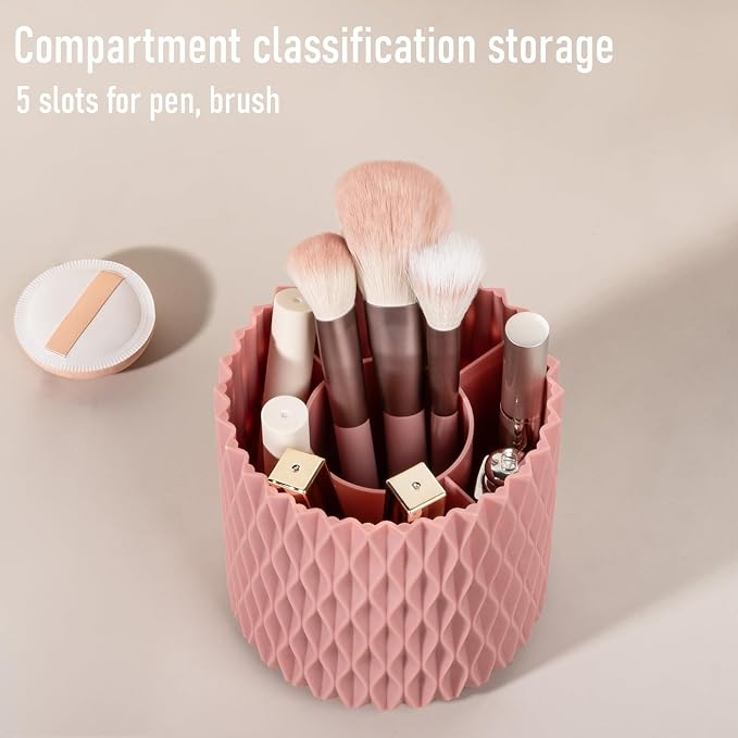 Anyoifax Makeup Brush Holder Organizer 361°Rotating Make Up Brushes Container - Image 3