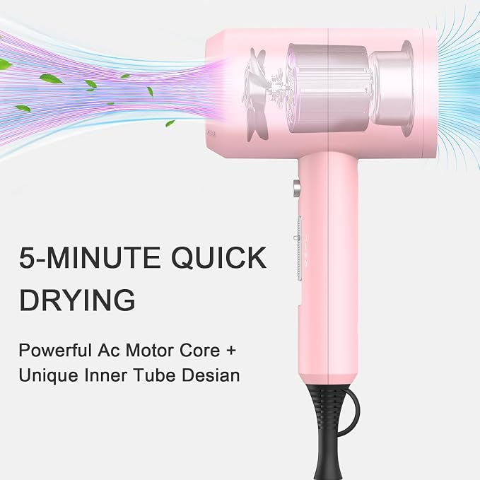slopehill Professional Ionic Hair Dryer, Powerful 1800W Fast Drying Low Noise - Image 2