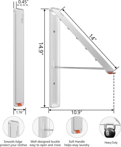 Dr.DJ Clothes Drying Rack Wall Mounted, Retractable & Foldable Clothes Hanger - Image 9