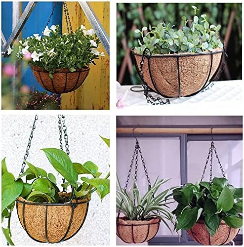 3 Pack 14 Inch Hanging Basket Coco Liners Replacement, 100% Natural Round - Image 7