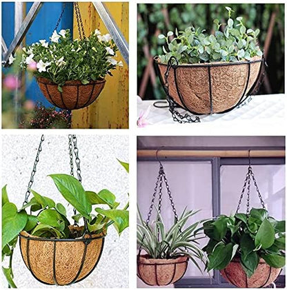 3 Pack 14 Inch Hanging Basket Coco Liners Replacement, 100% Natural Round - Image 7