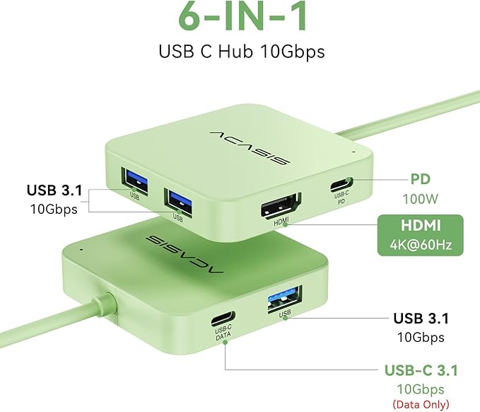 ACASIS USB C Hub 10Gbps, USB C to 4K 60Hz HDMI Adapter - Image 2