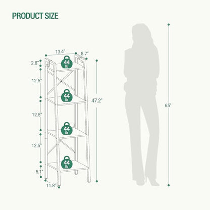 Hzuaneri Ladder Shelf, Freestanding Corner Storage Shelf | Bookcase - Image 2