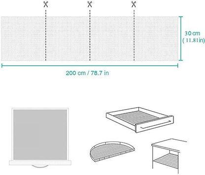Shelf Liner Drawer Liner Non-Slip Mat Shelves Liners 12" X6.5’ Grid Pattern PVC - Image 3