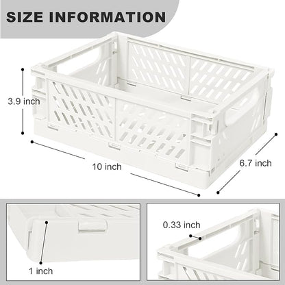 Small Pastel Plastic Storage Bins 2Pcs Foldable Pastel Crates Plastic Basket - Image 2