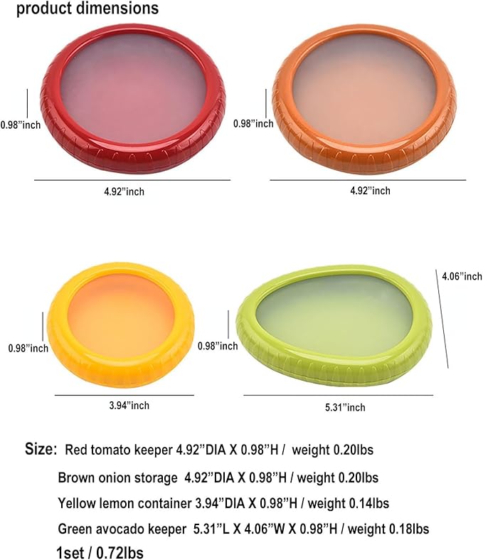 4PC Silicone Fruit and Vegetable Storage Containers Set - Image 4