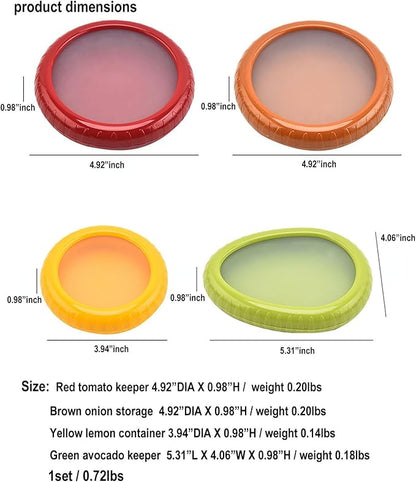 4PC Silicone Fruit and Vegetable Storage Containers Set - Image 4