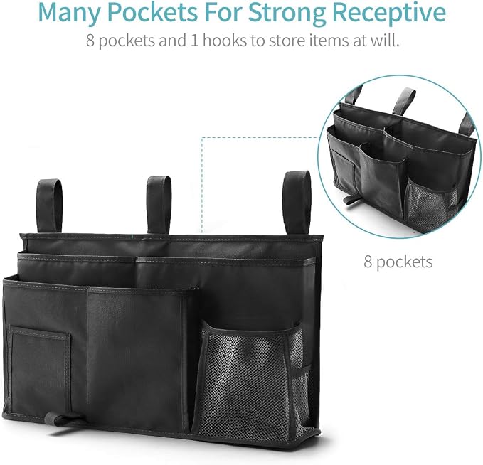 Bseash Bunk Bed Organizer, Bedside Caddy Hanging Bed Organizer Storage Bag 8 - Image 2
