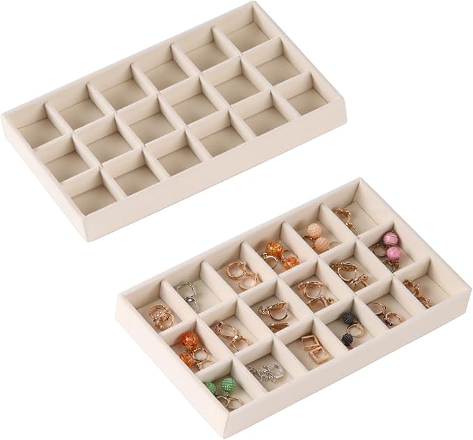1 Pcs Earring Organizer Stackable Trays, Jewelry Drawer Inserts Container by CDBOVID