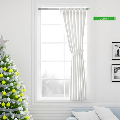 2Pack Tension Curtain Rod Silver Tension Rods 28 to 48 Inches Curtain Rods No - Image 5