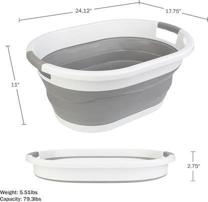 Collapsible Laundry Basket - 39L Portable Sink - Multipurpose Plastic Bin - Image 6