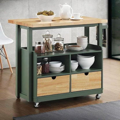 PHI VILLA Kitchen Island Cart on Wheels by PHIVILLAThepioneerofcomfortablehouseholdsupplies