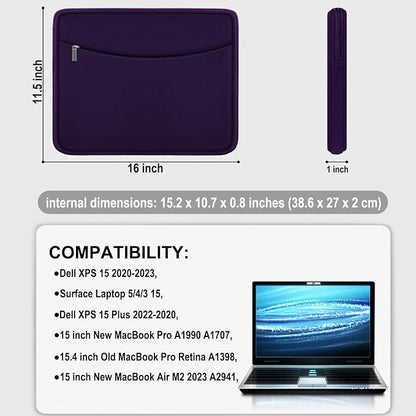 Laptop Sleeve Case 15.6 inch, Shockproof Protective Laptop Cover Carrying - Image 4