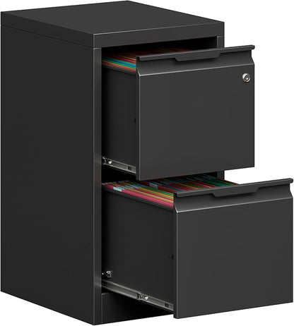 Metal Filing Cabinet With Lock, Vertical 2 Drawer Cabinet by Kooyon