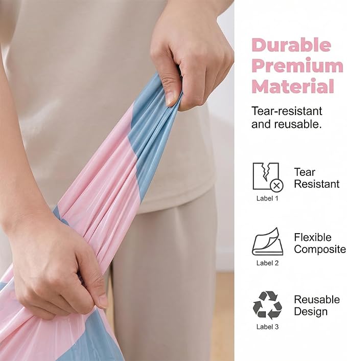 No-Pump Vacuum Storage Bags, Upgrade Large Storage Compression Bags No-Pump 3D - Image 5