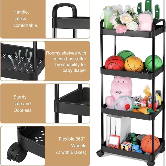 3-Layer, 4-Layer Rolling Cart - Image 2