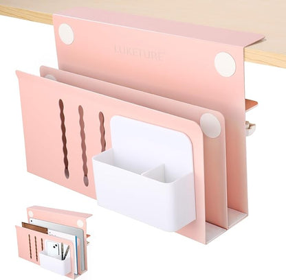 LUKETURE Desk Side Storage, 2 Tie Laptop Holder No Drill Clamp On Organizer | by LUKETURE