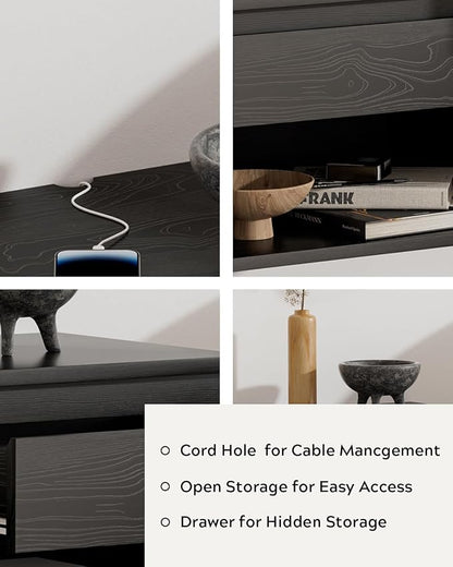 Mid Century Modern Floating Nightstand Set of 4, Wall Mounted End Table - Image 4