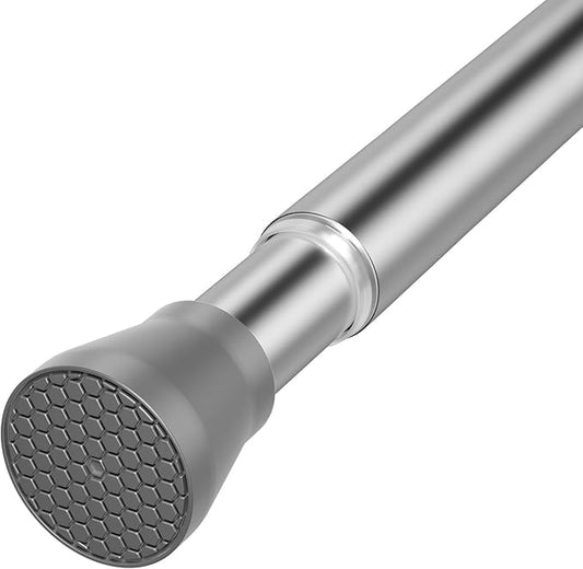 Tension Curtain Rod Silver Tension Rods 28 to 48 Inch Curtain Rods No Drilling by HAOYUNTE