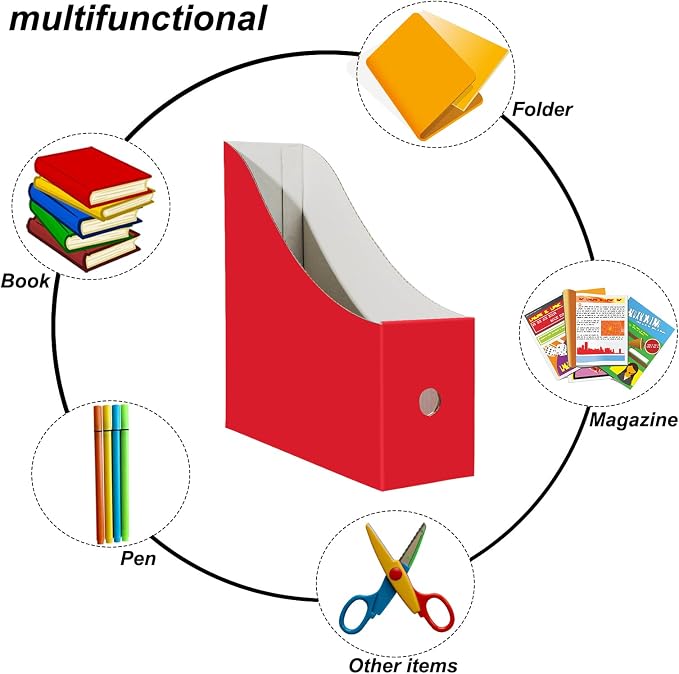 Limitliho 24 Pack Six color Cardboard Magazine Holder - Image 4