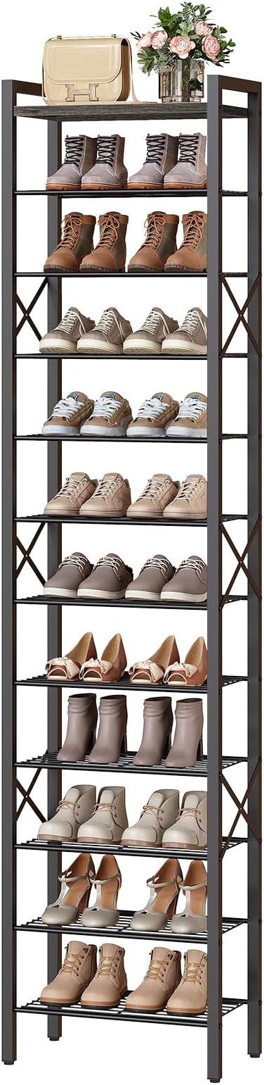 YATINEY 12-Tier Narrow Shoe Rack, Tall Shoe Rack - Image 8
