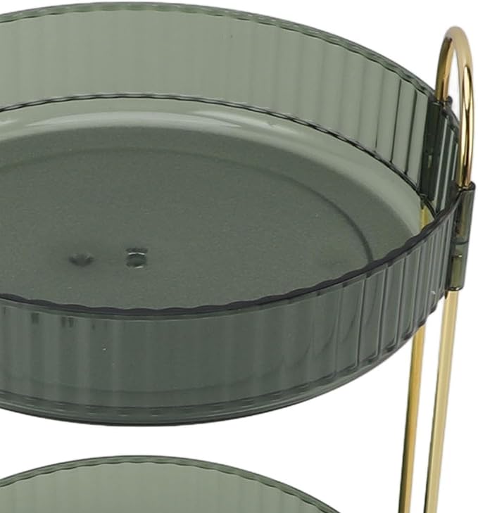 Makeup Organizer Rack 2 Tier 360 Deg Rotation Space Saving Cosmetic Countertop - Image 8