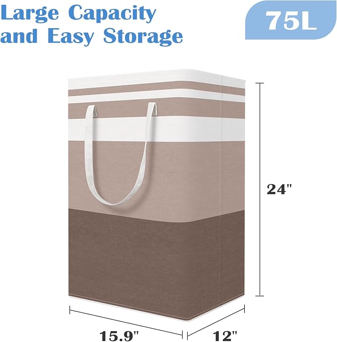 BlissTotes 3-Pack Laundry Basket, Freestanding＆Waterproof Laundry Hamper - Image 2