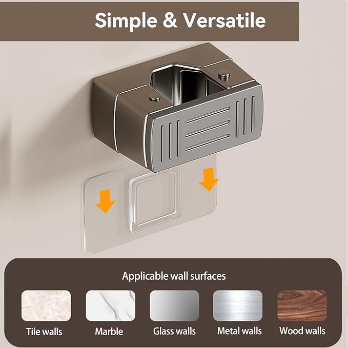 4 Pack Heavy Duty Mop Holder Wall Mount, Strong Adhesive Hanger - Image 4