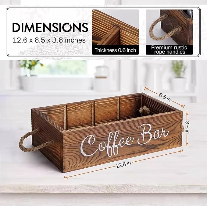 Coffee Counter Storage Rack Wooden Coffee Bar Storage Rack Features Removable - Image 4